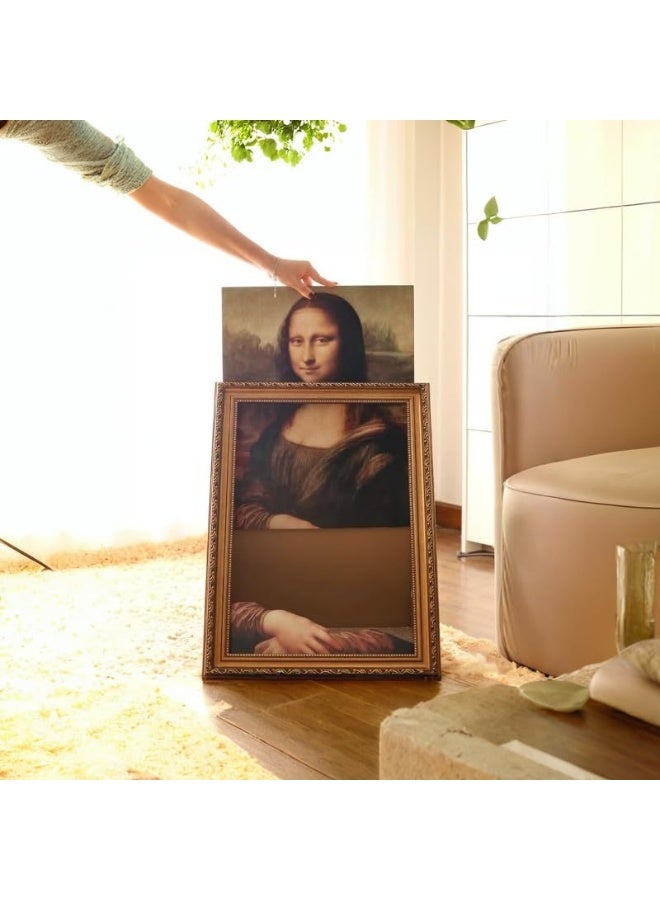 سرير خدش للقطط بتصميم الموناليزا | إطار فني بتأثير لوحة زيتية ثلاثية الأبعاد 4D | تصميم لوحة عالمية شهيرة | لوح خدش وعش للقطط - Image 5